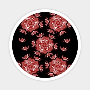 Red Floral Pattern Magnet